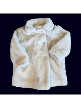 Vintage Weather Tamer White Faux Fur Regal Ethereal Coat 4T